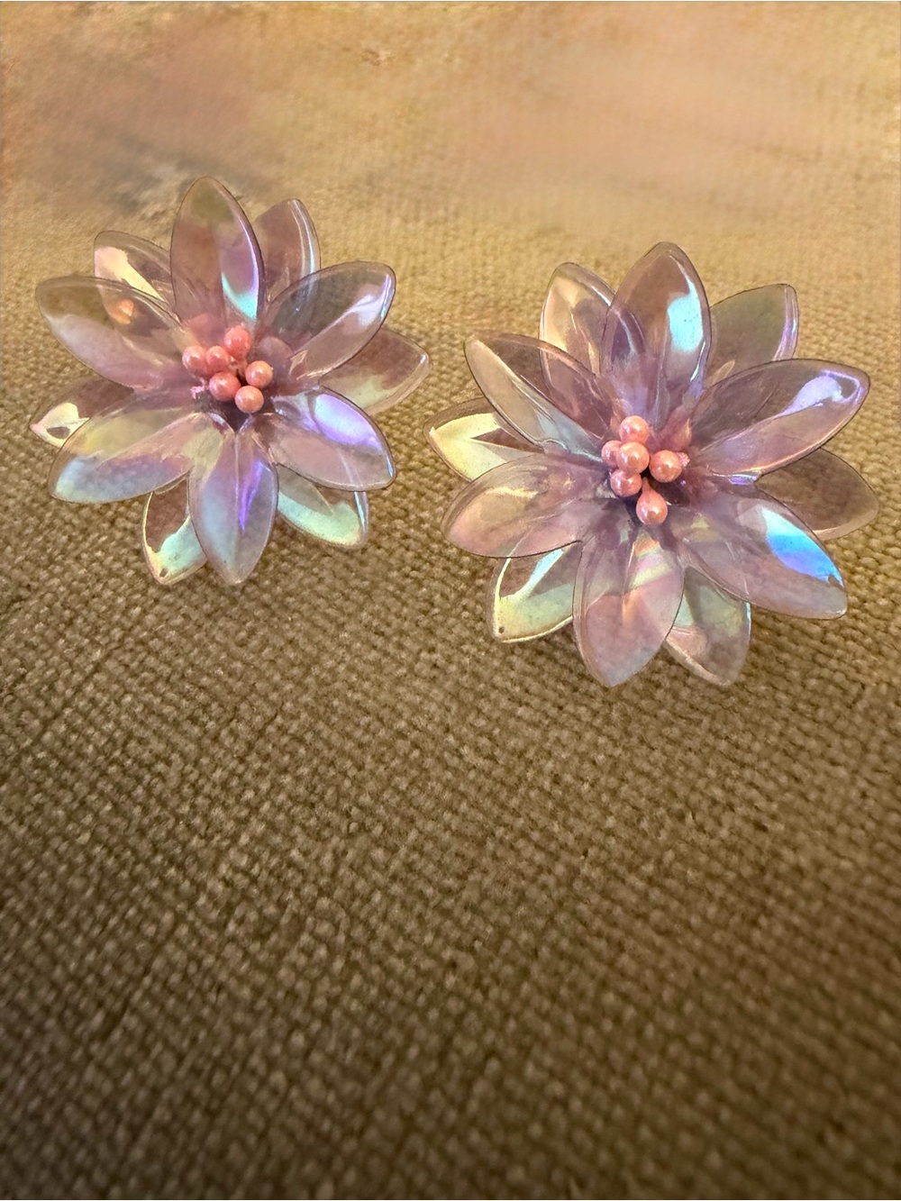Vintage 1980 Fairy Cottage Ballet core whimsey 3D earrings Halloween